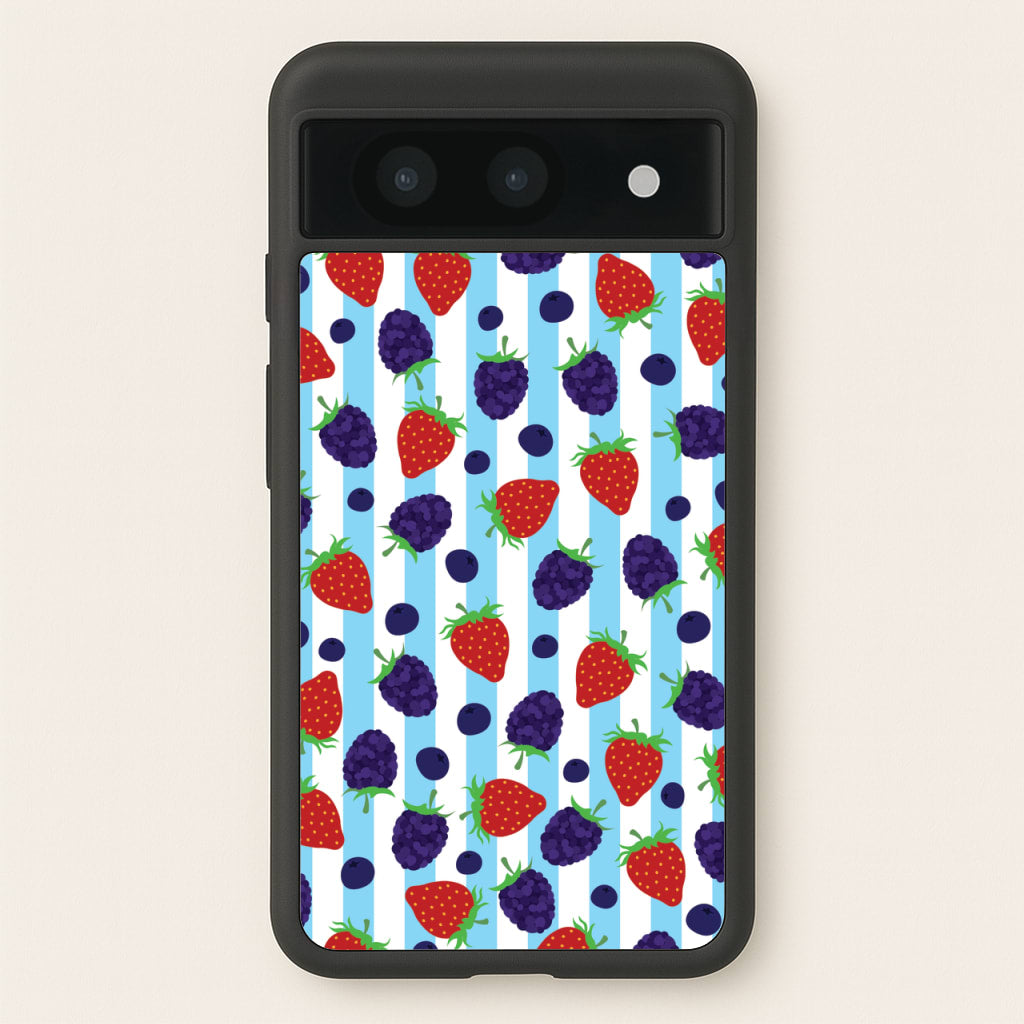 Stripes And Berries - Fruits Phone Case for Google Pixel 8a