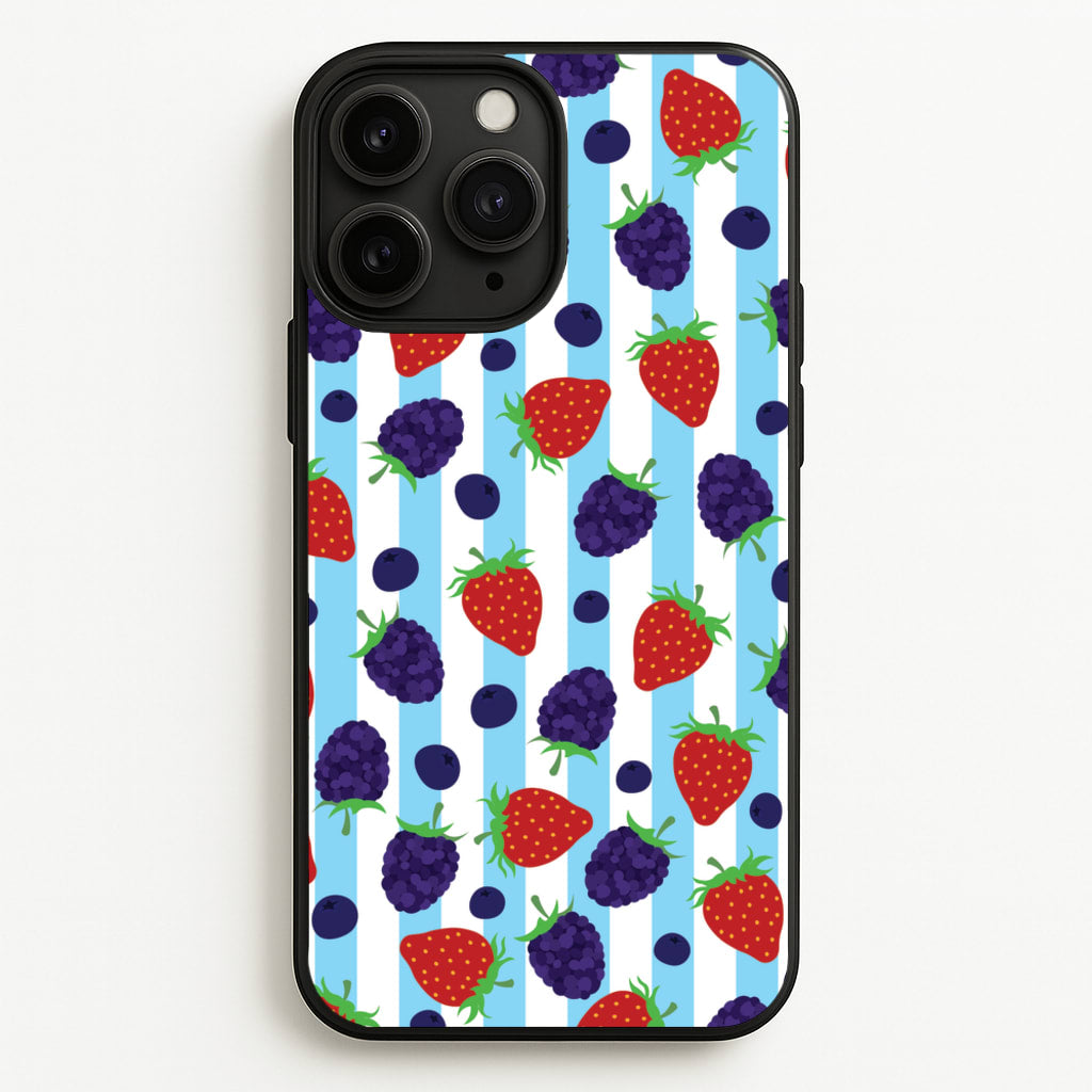 Stripes And Berries - Fruits Phone Case for iPhone 11 Pro Max
