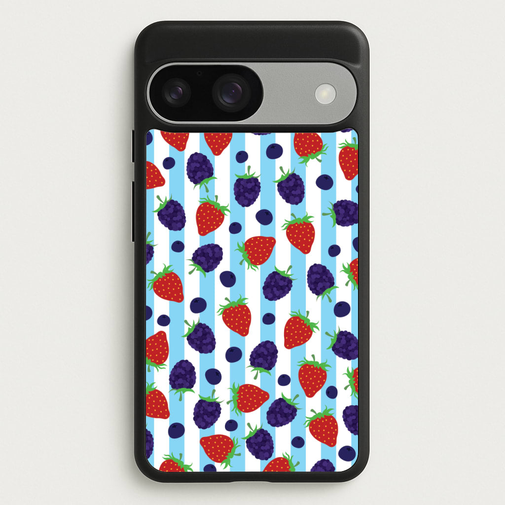 Stripes And Berries - Fruits Phone Case for Google Pixel 9 / 9 Pro