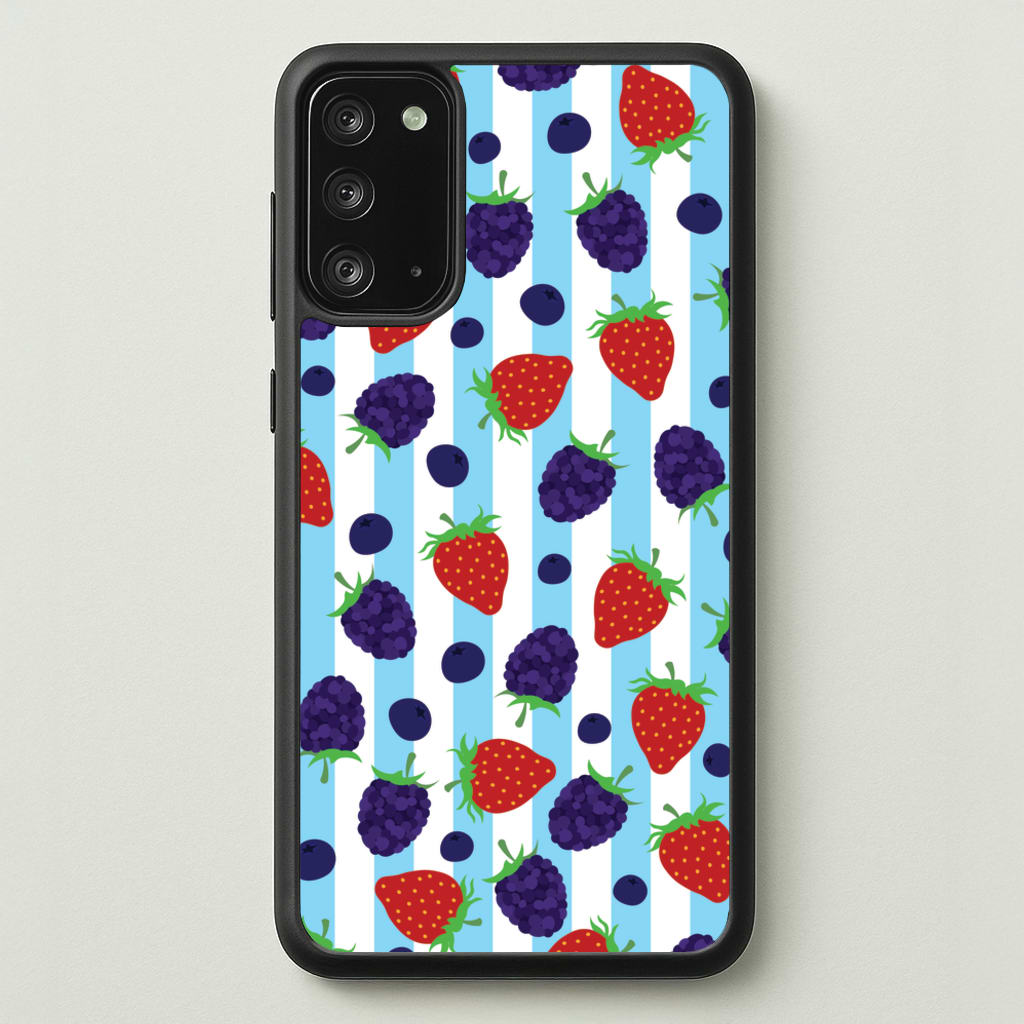 Stripes And Berries - Fruits Phone Case for Galaxy Note 20