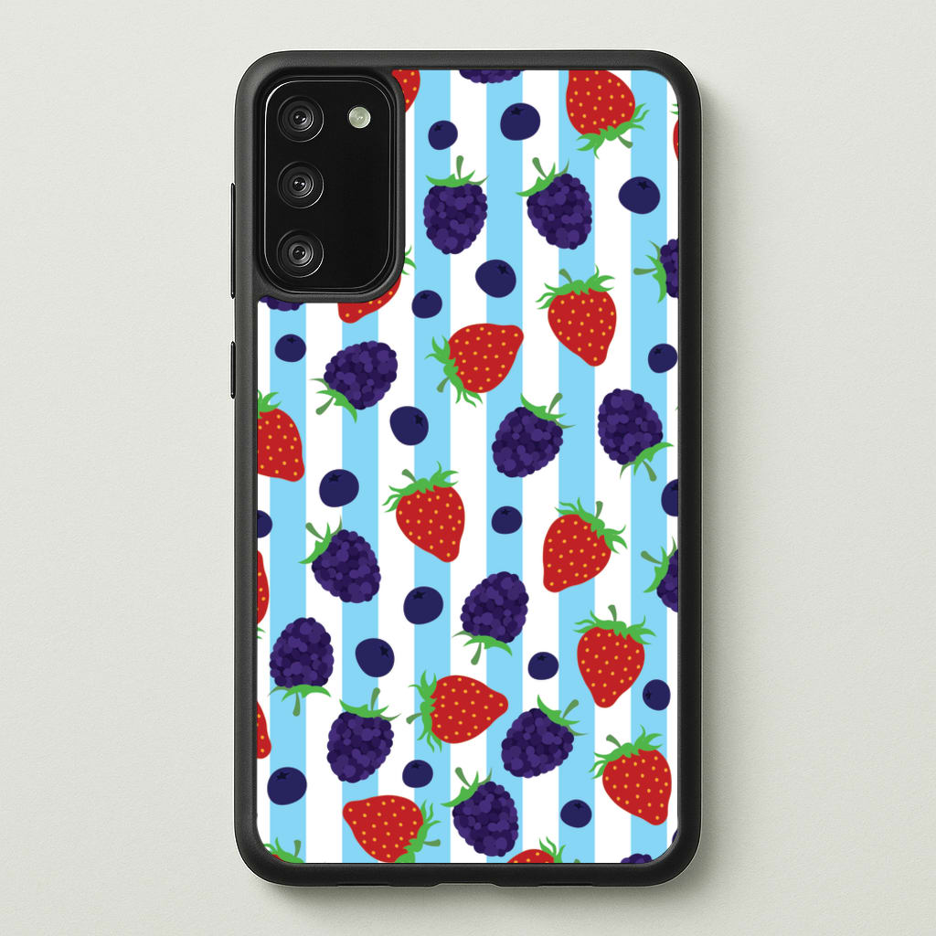 Stripes And Berries - Fruits Phone Case for Galaxy A41