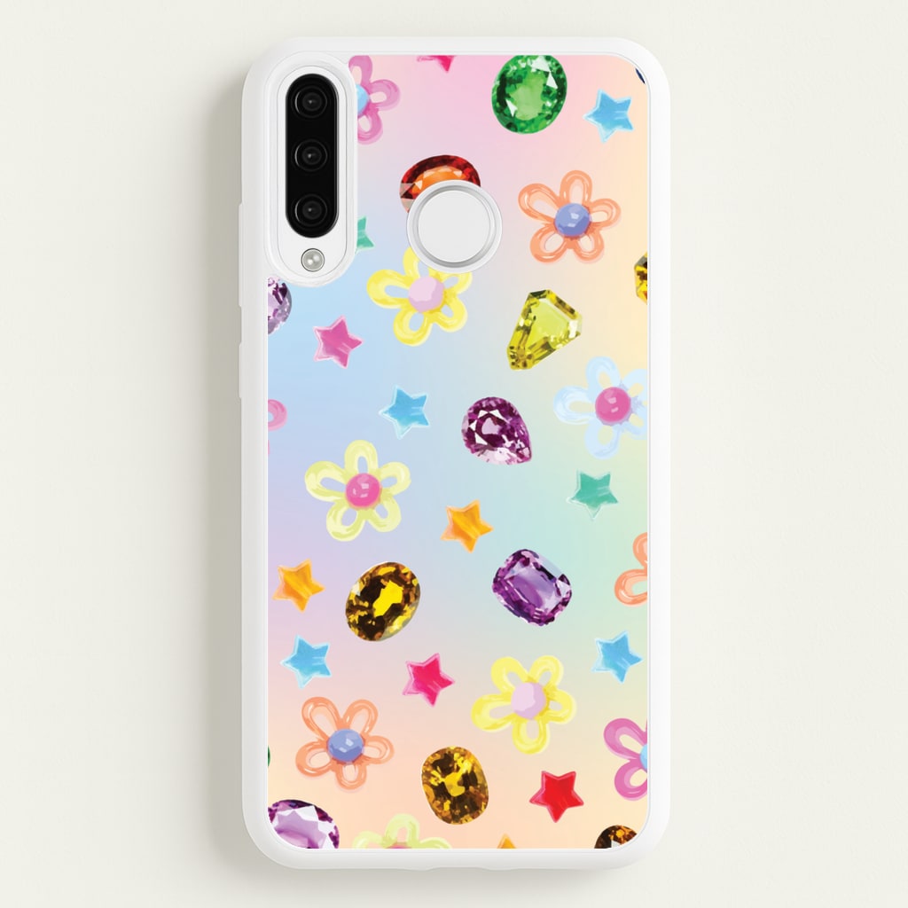 Gradient Rainbow Gems Pattern - Patterns Phone Case for Huawei P30 Lite