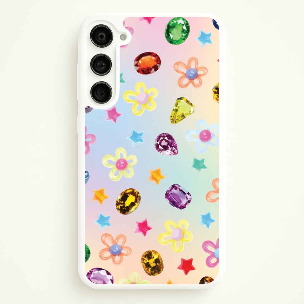 Gradient Rainbow Gems Pattern - Patterns Phone Case for Galaxy S23 Plus