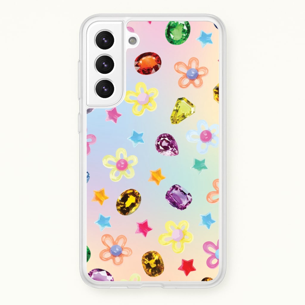 Gradient Rainbow Gems Pattern - Patterns Phone Case for Galaxy S22 Plus