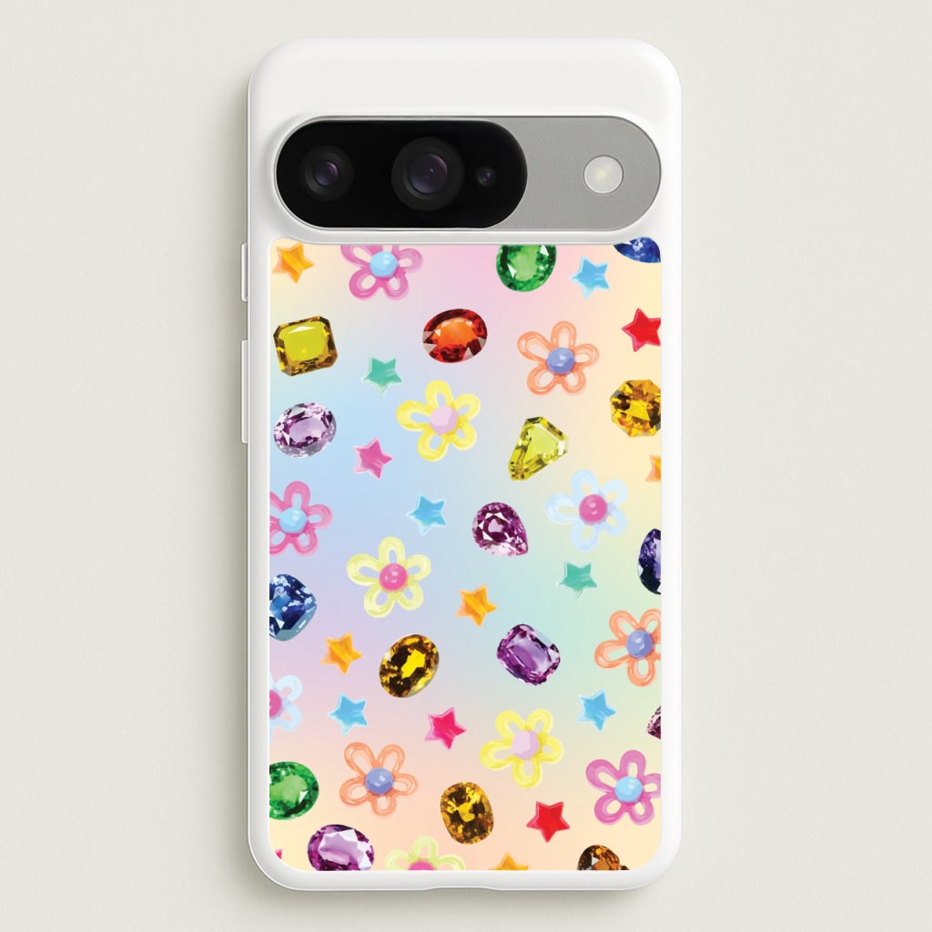 Gradient Rainbow Gems Pattern Phone Case for Google Pixel 10 / 10 Pro