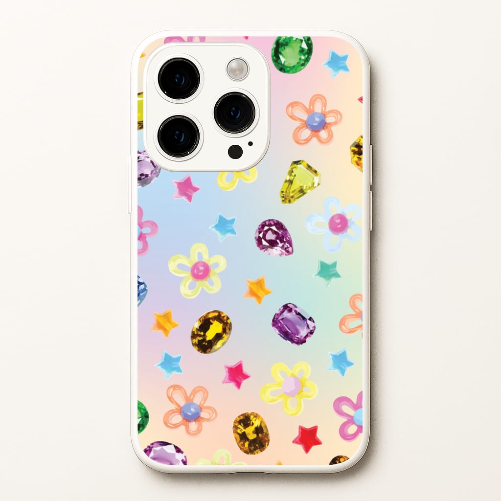 Gradient Rainbow Gems Pattern - Patterns Phone Case for iPhone 14 Pro