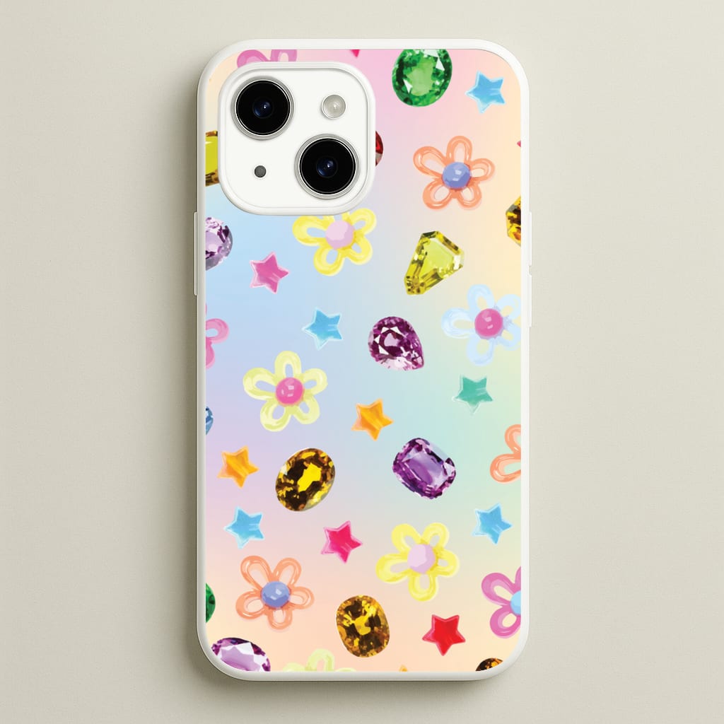 Gradient Rainbow Gems Pattern - Patterns Phone Case for iPhone 15 Plus
