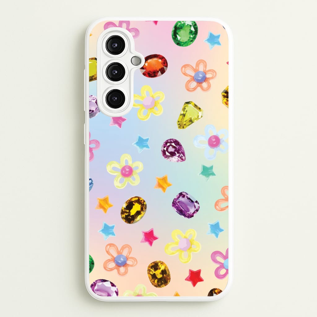 Gradient Rainbow Gems Pattern  - Patterns Phone Case for Galaxy A14