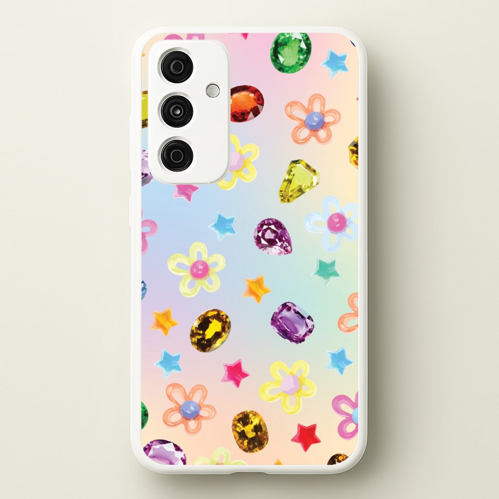 Gradient Rainbow Gems Pattern - Patterns Phone Case for Galaxy A55