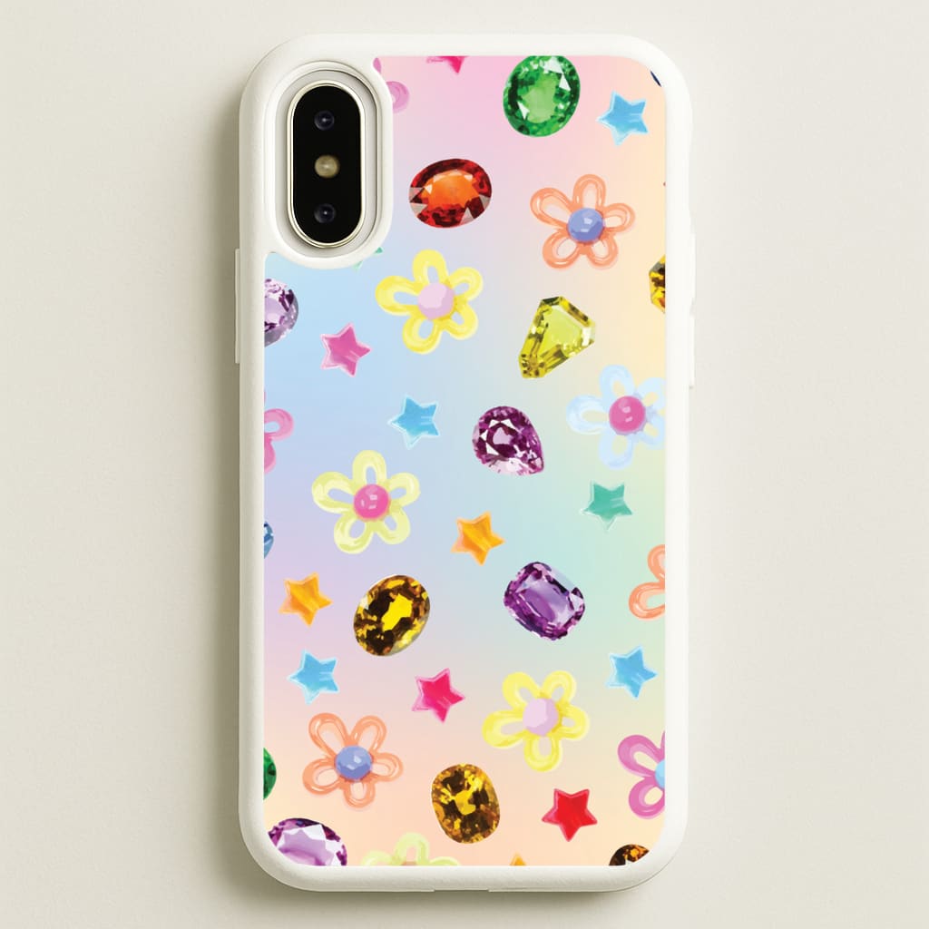 Gradient Rainbow Gems Pattern - Patterns Phone Case for iPhone X / XS