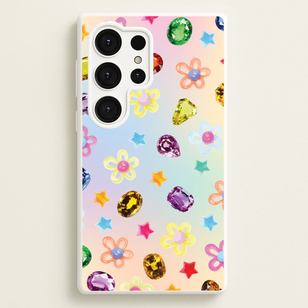 Gradient Rainbow Gems Pattern - Patterns Phone Case for Galaxy S25 Ultra