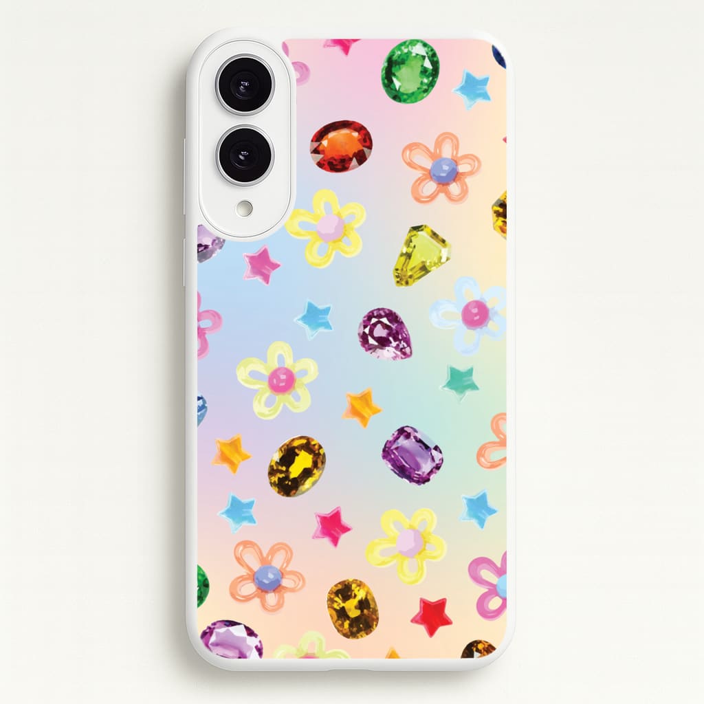 Gradient Rainbow Gems Pattern - Patterns Phone Case for Galaxy S25 Edge