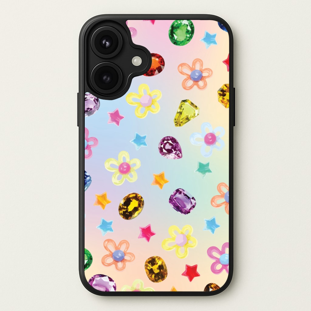 Gradient Rainbow Gems Pattern Phone Case for iPhone 17