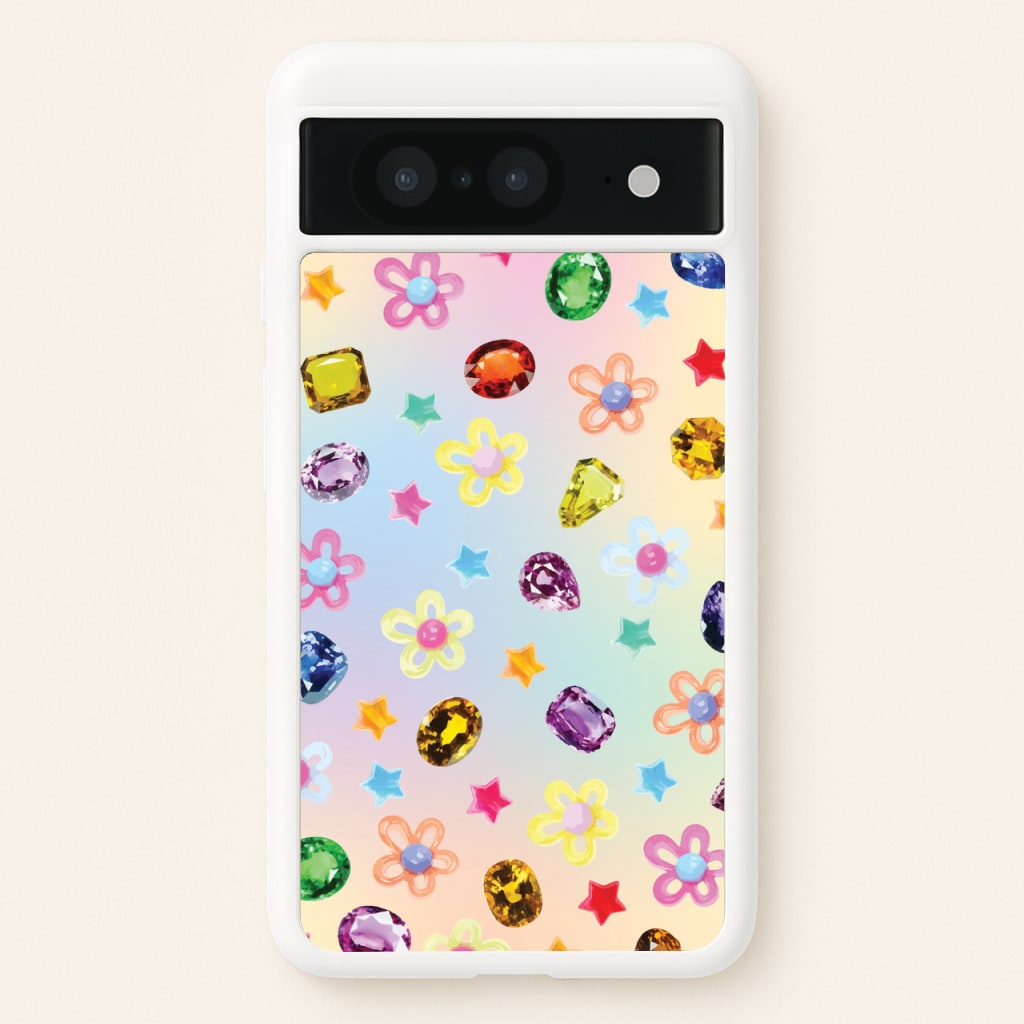 Gradient Rainbow Gems Pattern - Patterns Phone Case for Google Pixel 8