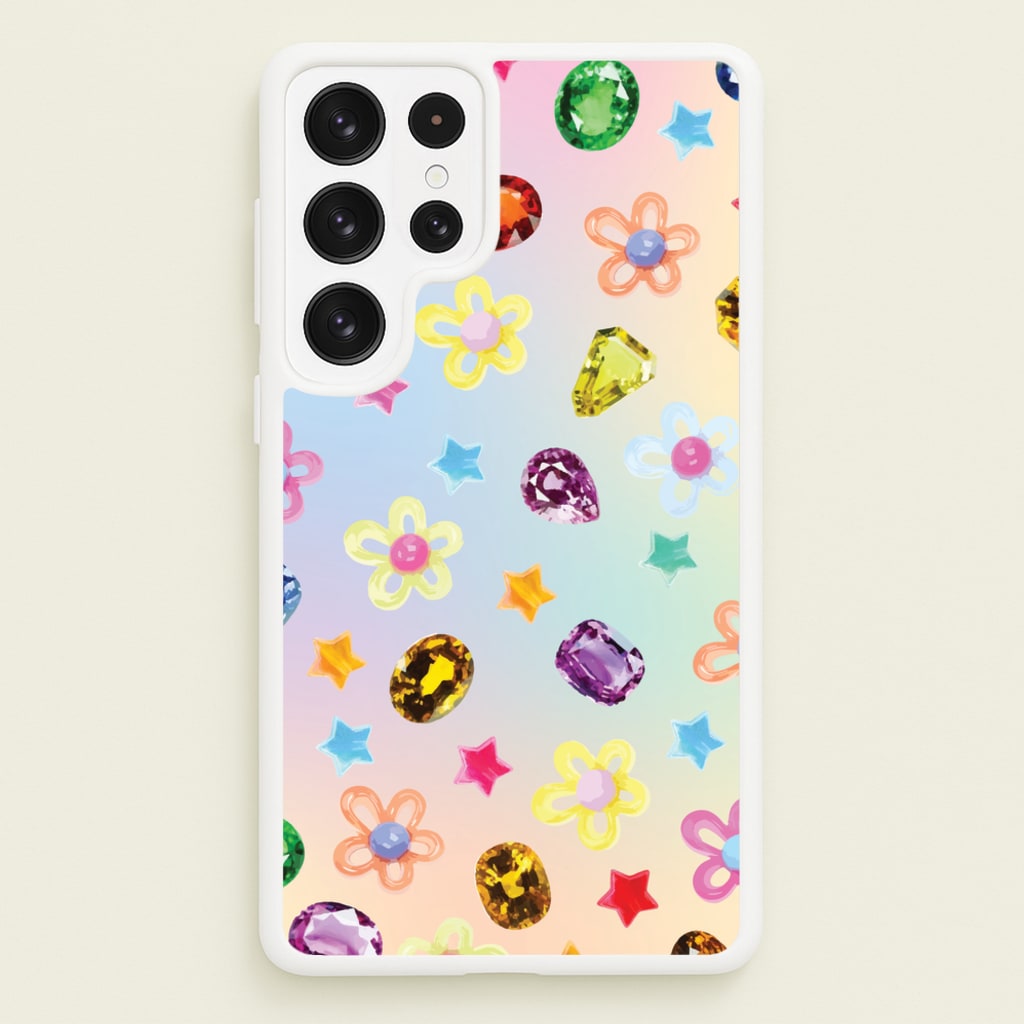 Gradient Rainbow Gems Pattern - Patterns Phone Case for Galaxy S22 Ultra