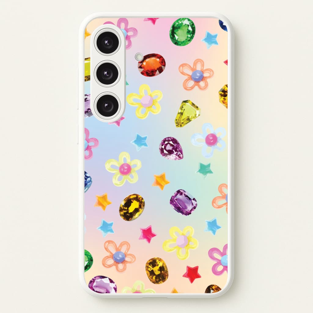 Gradient Rainbow Gems Pattern - Patterns Phone Case for Galaxy S25