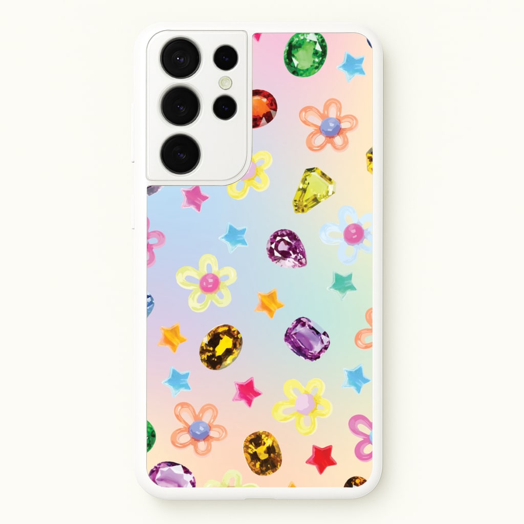 Gradient Rainbow Gems Pattern - Patterns Phone Case for Galaxy S21 Ultra