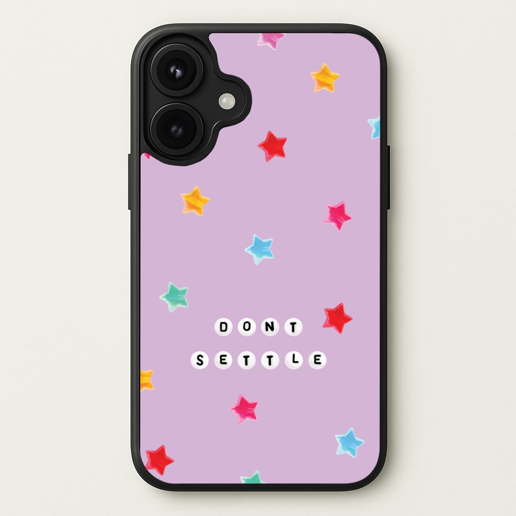 Don't Settle Star Gems Pattern Phone Case for iPhone 17