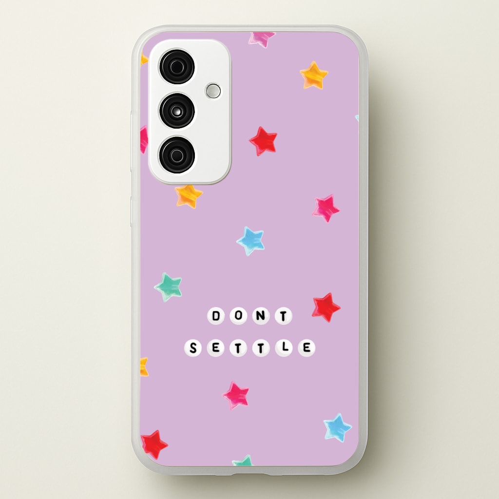Don't Settle Star Gems Pattern - Patterns Phone Case for Galaxy A55