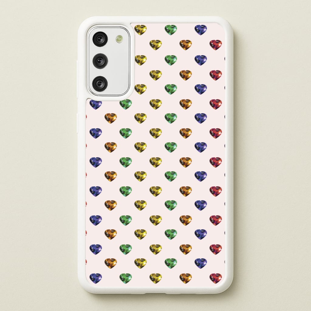 Rainbow Gem Hearts Pattern - Patterns Phone Case for Galaxy S20FE