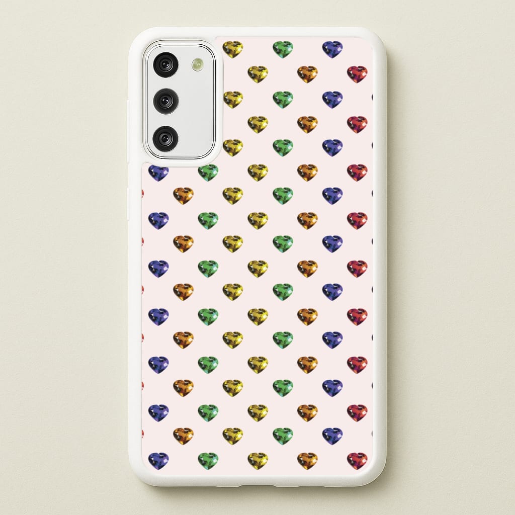 Rainbow Gem Hearts Pattern - Patterns Phone Case for Galaxy S20