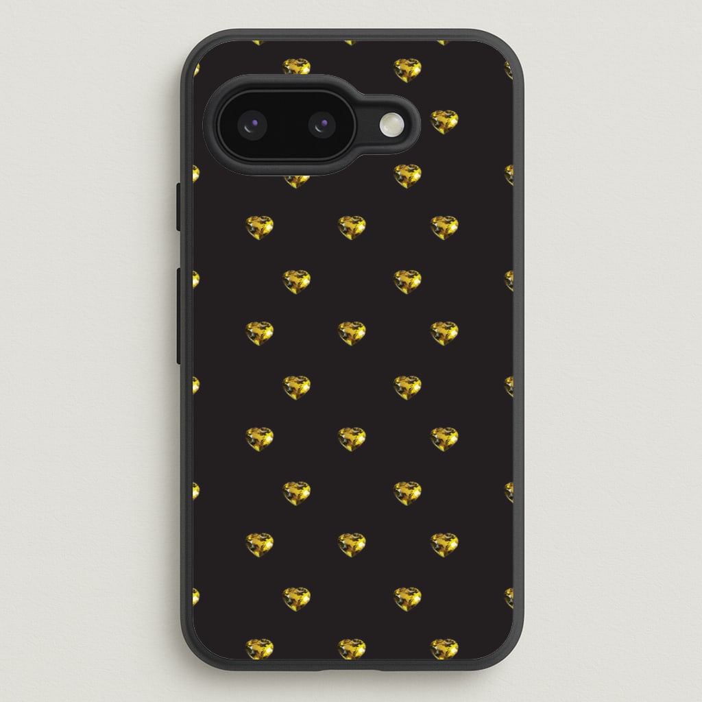 Gold Gem Hearts Pattern - Patterns Phone Case for Google Pixel 9a
