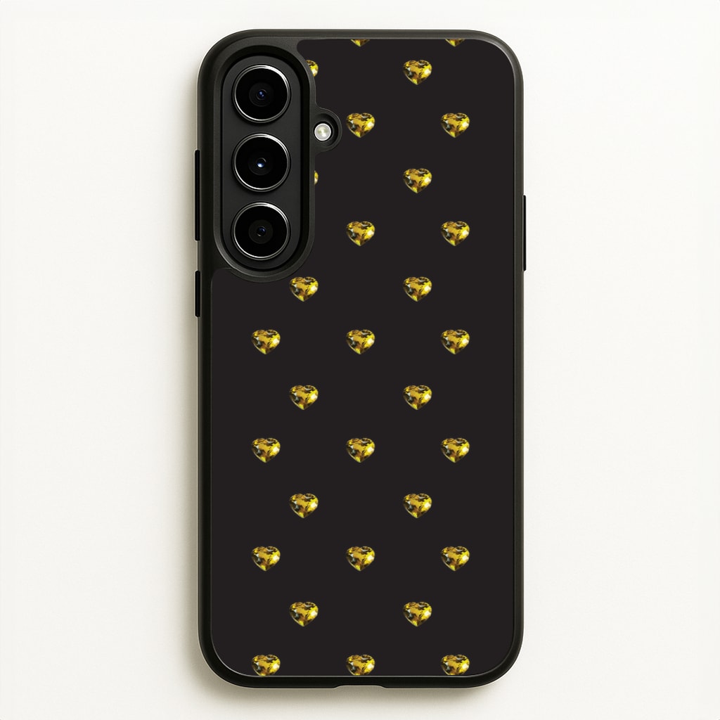 Gold Gem Hearts Pattern - Patterns Phone Case for Galaxy A56