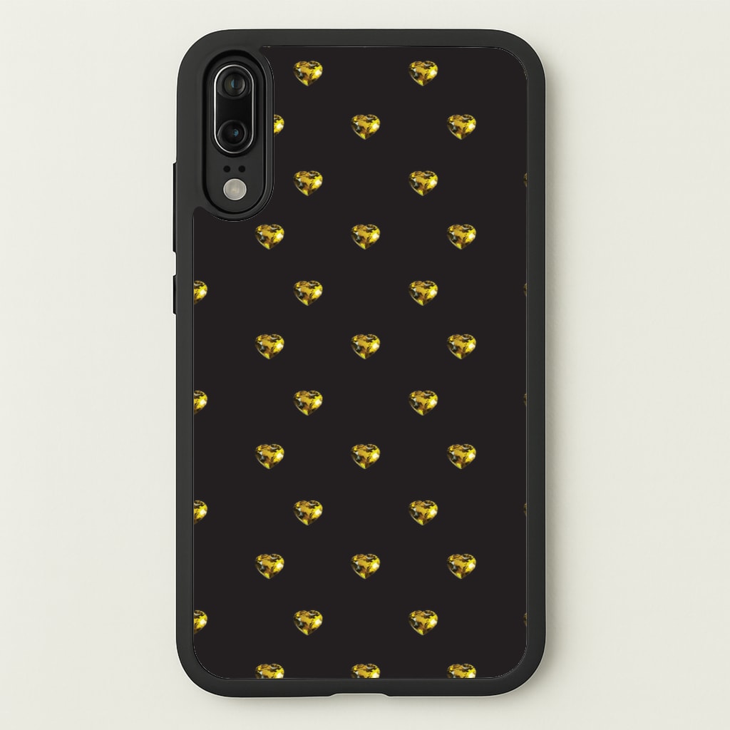 Gold Gem Hearts Pattern - Patterns Phone Case for Huawei P20