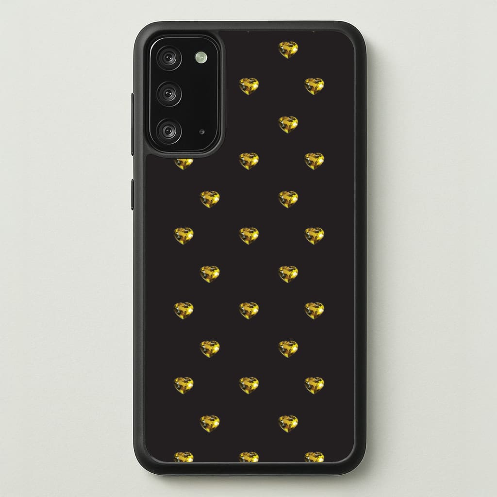 Gold Gem Hearts Pattern - Patterns Phone Case for Galaxy Note 20