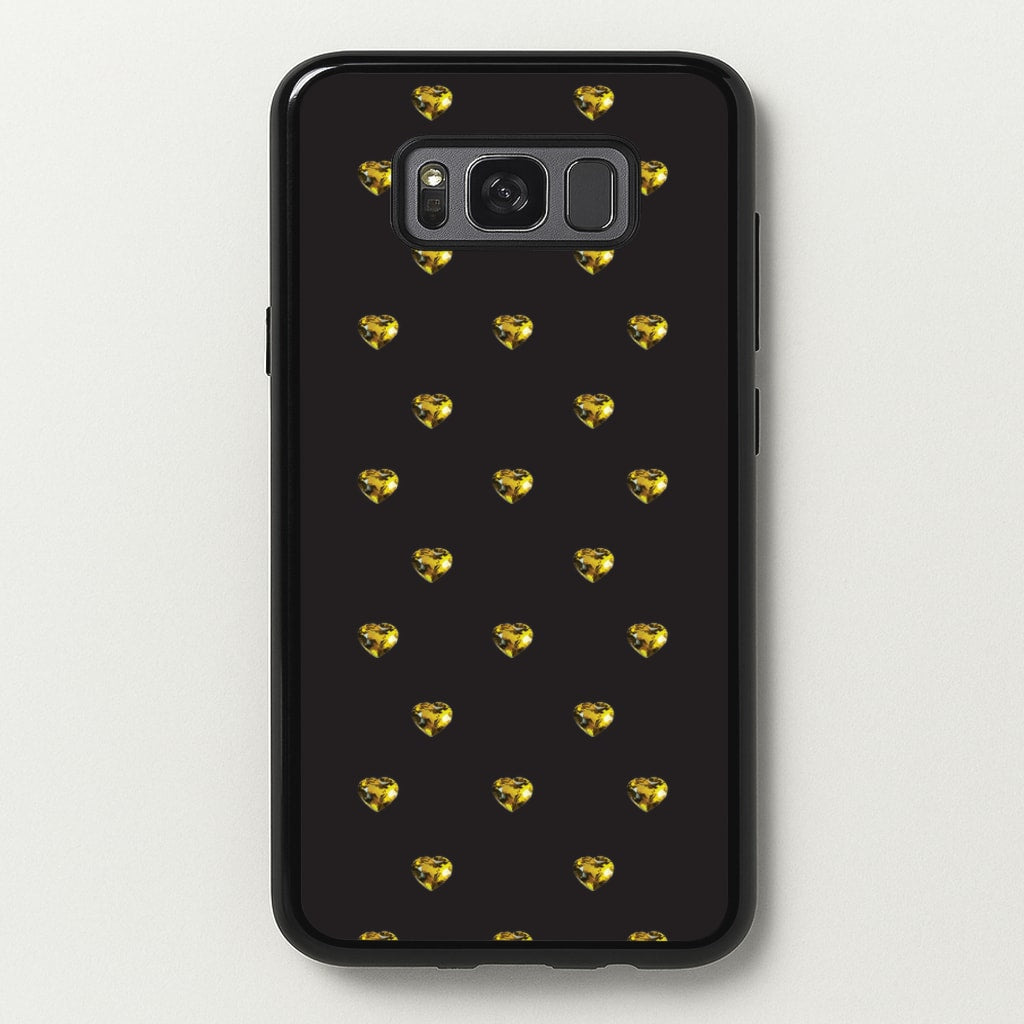 Gold Gem Hearts Pattern - Patterns Phone Case for Galaxy S8 Plus