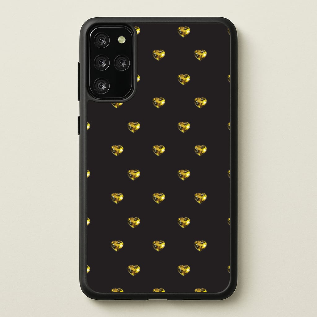 Gold Gem Hearts Pattern - Patterns Phone Case for Galaxy S20 Plus