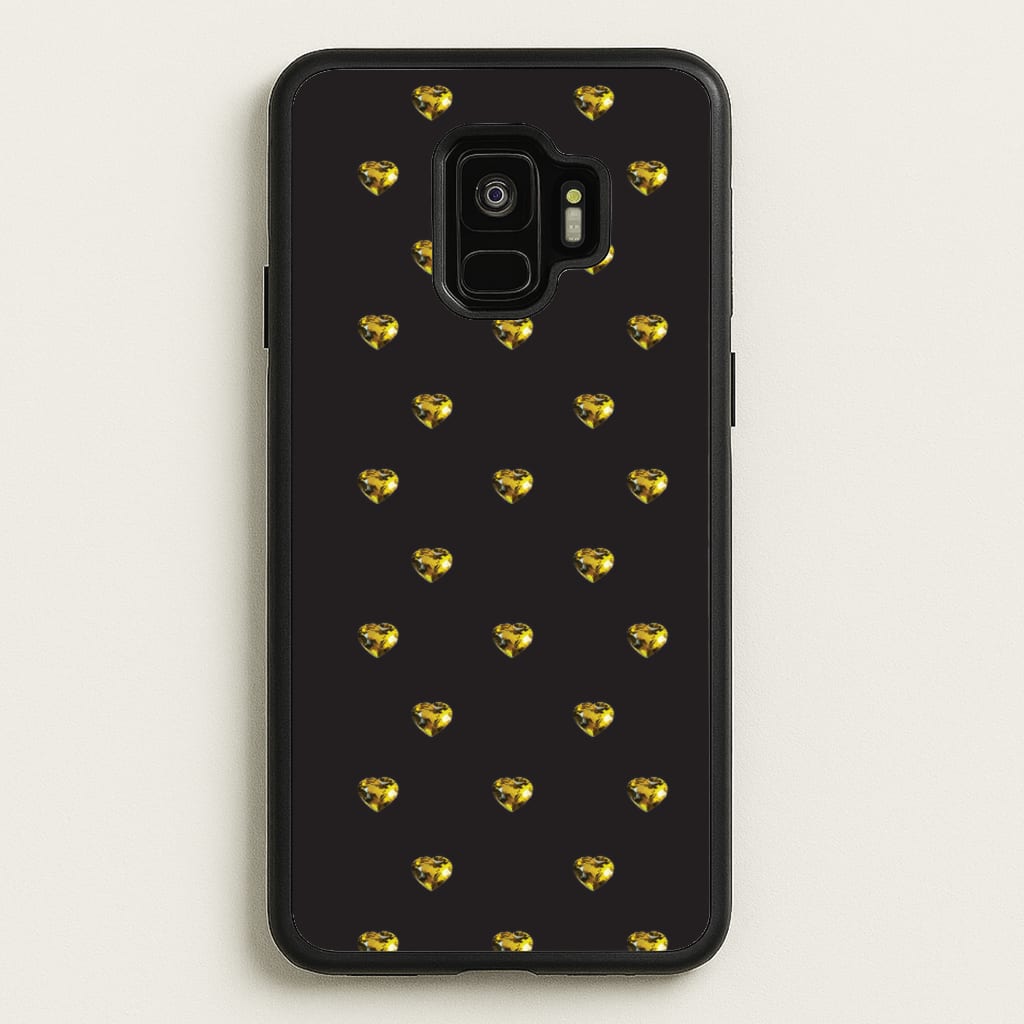 Gold Gem Hearts Pattern - Patterns Phone Case for Galaxy S9