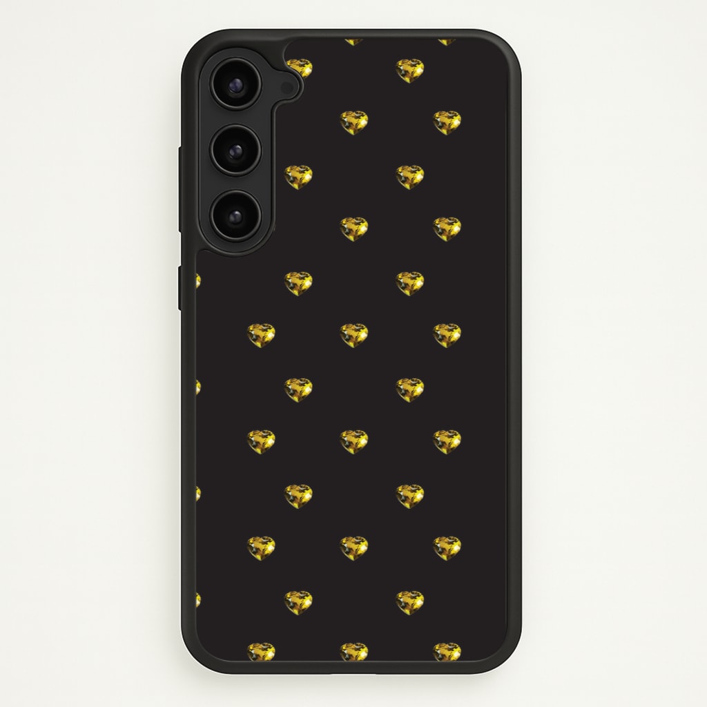 Gold Gem Hearts Pattern - Patterns Phone Case for Galaxy S23 Plus