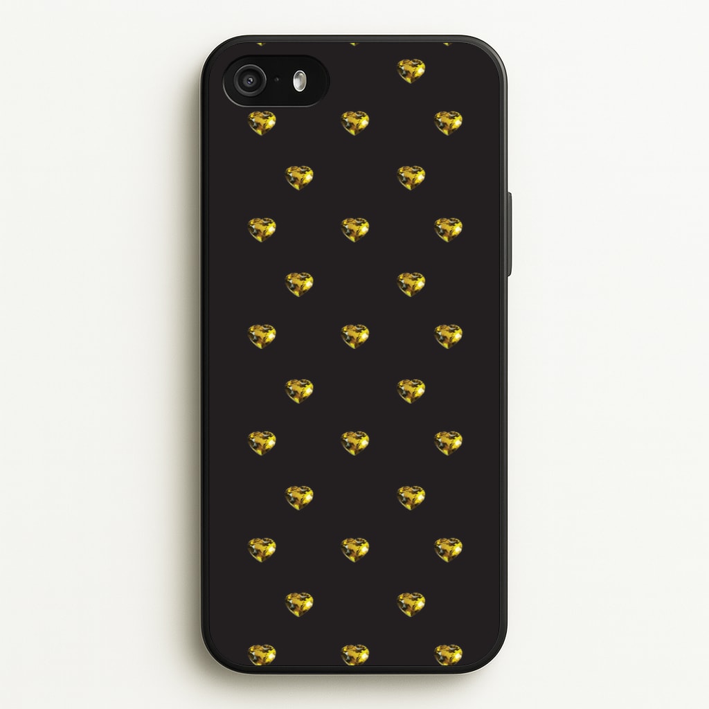 Gold Gem Hearts Pattern - Patterns Phone Case for iPhone 5 / 5s / SE 2016