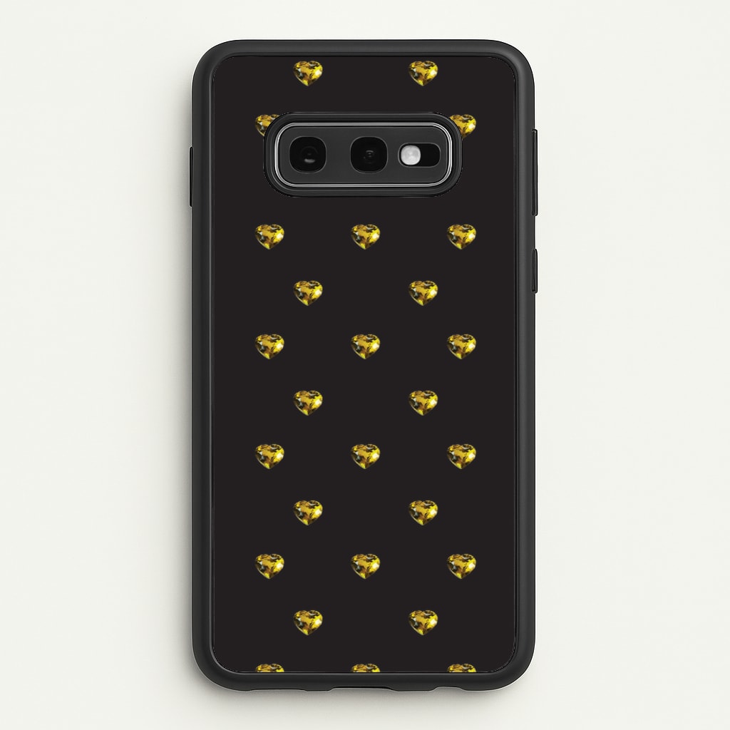 Gold Gem Hearts Pattern - Patterns Phone Case for Galaxy S10e