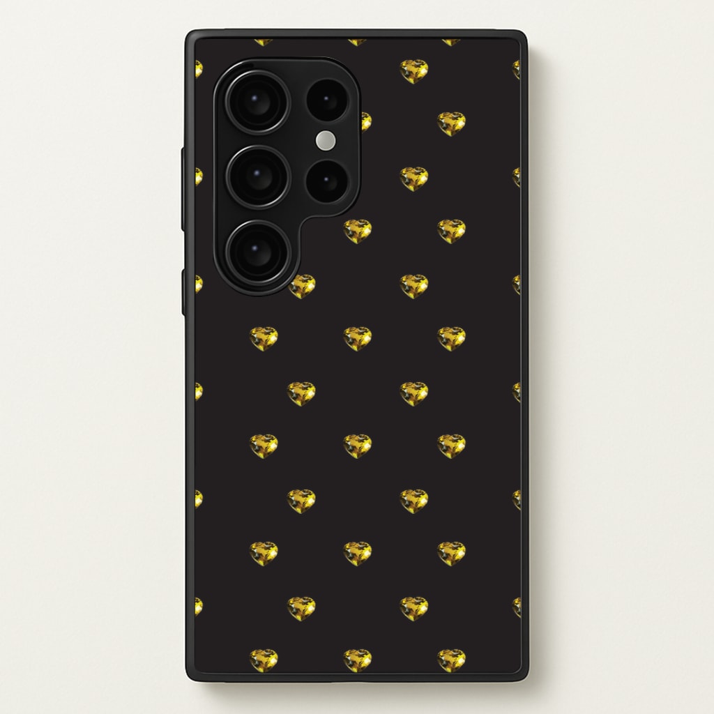 Gold Gem Hearts Pattern - Patterns Phone Case for Galaxy S24 Ultra