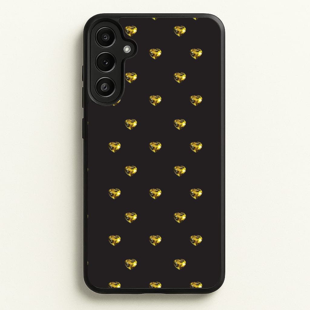 Gold Gem Hearts Pattern - Patterns Phone Case for Galaxy A34
