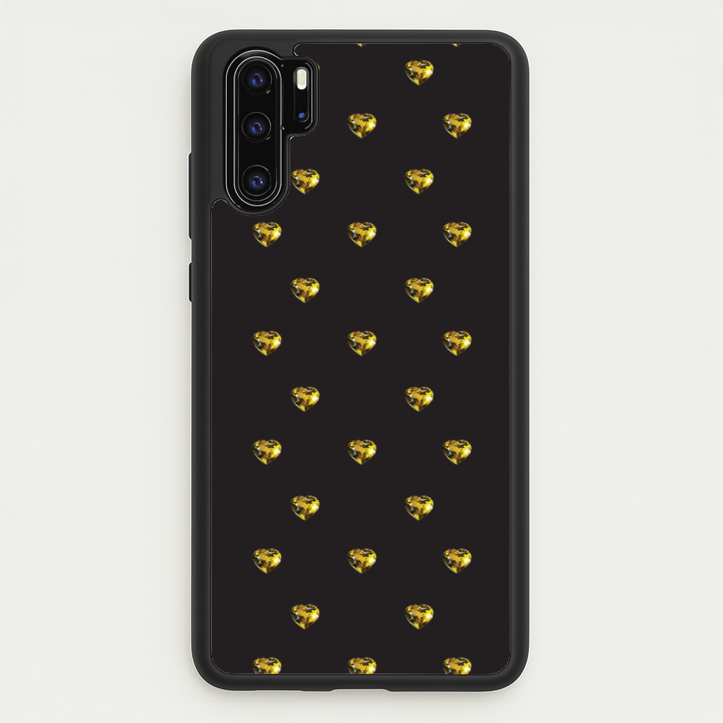 Gold Gem Hearts Pattern - Patterns Phone Case for Huawei P30 Pro