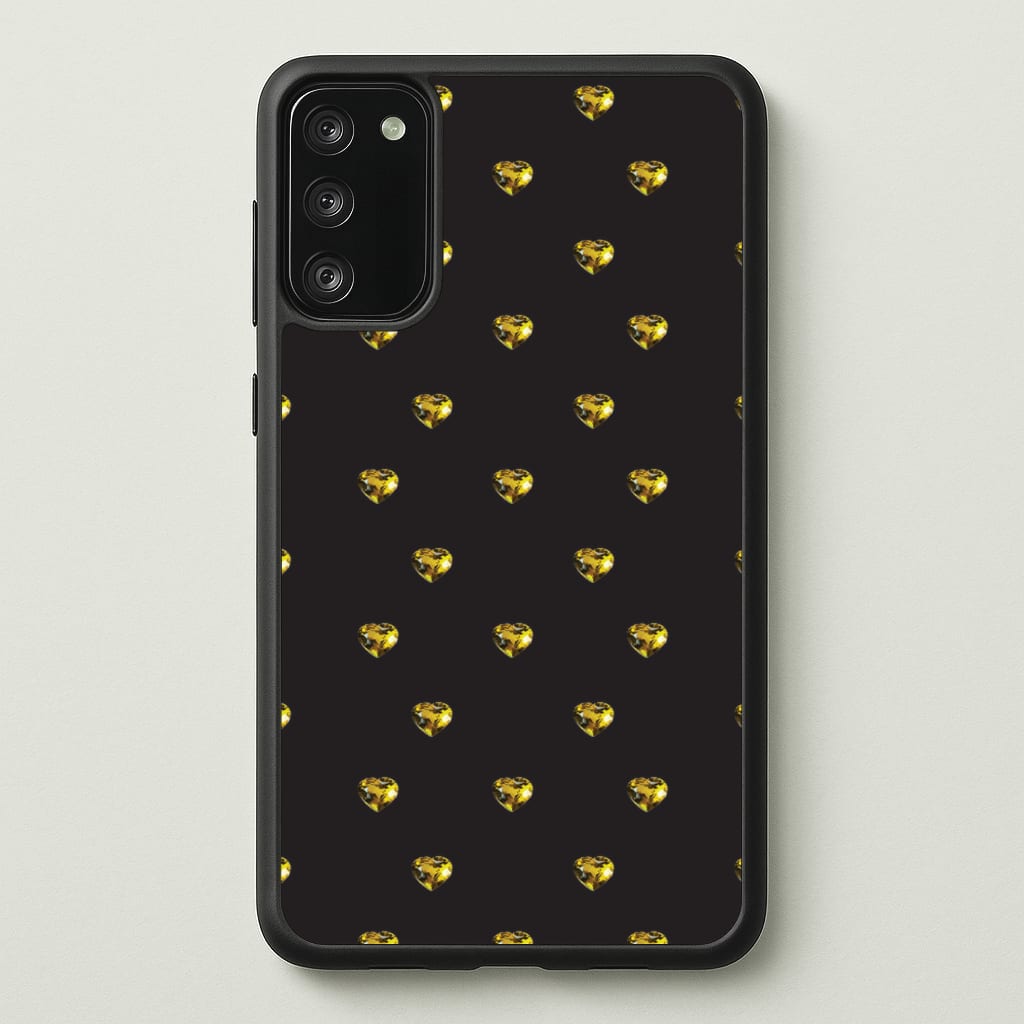 Gold Gem Hearts Pattern - Patterns Phone Case for Galaxy S20FE