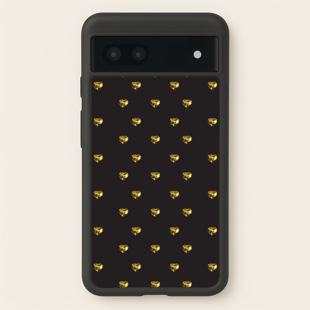 Gold Gem Hearts Pattern - Patterns Phone Case for Google Pixel 7a