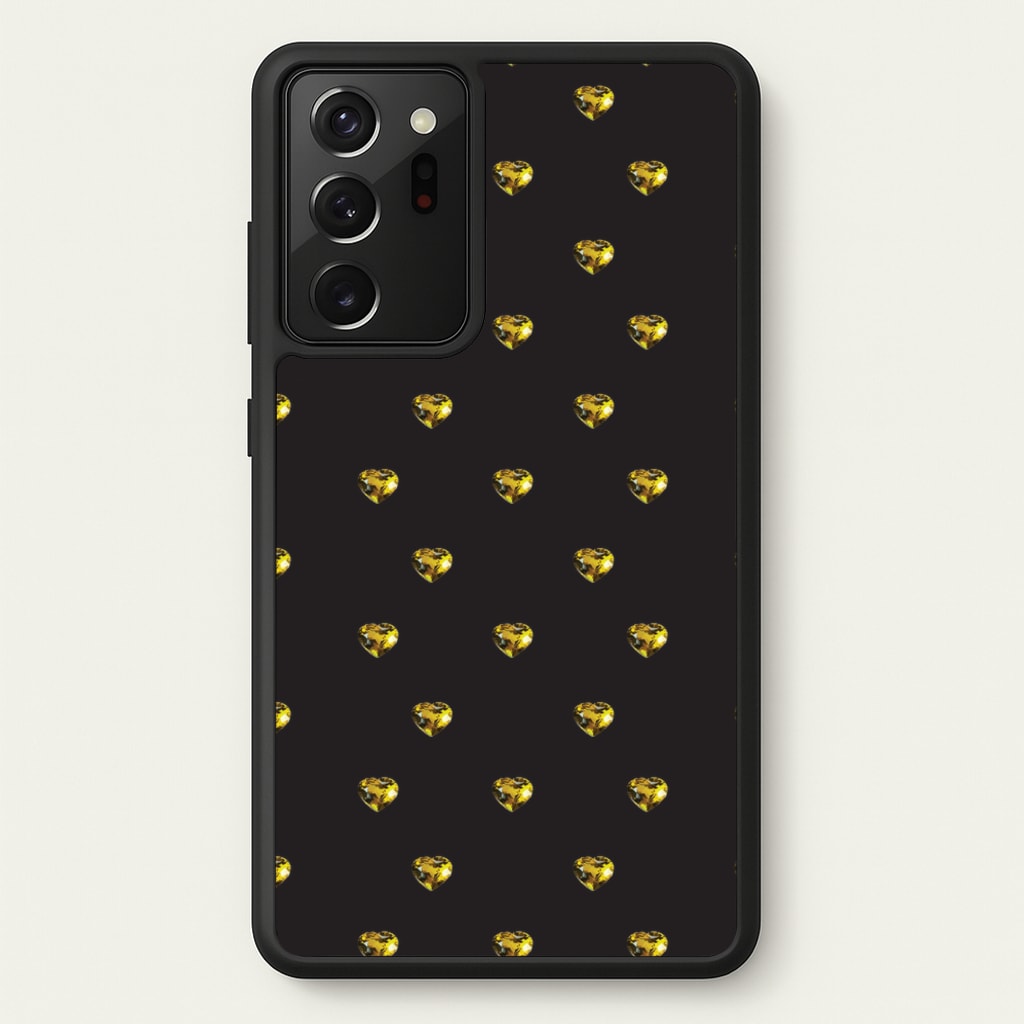 Gold Gem Hearts Pattern - Patterns Phone Case for Galaxy Note 20 Ultra