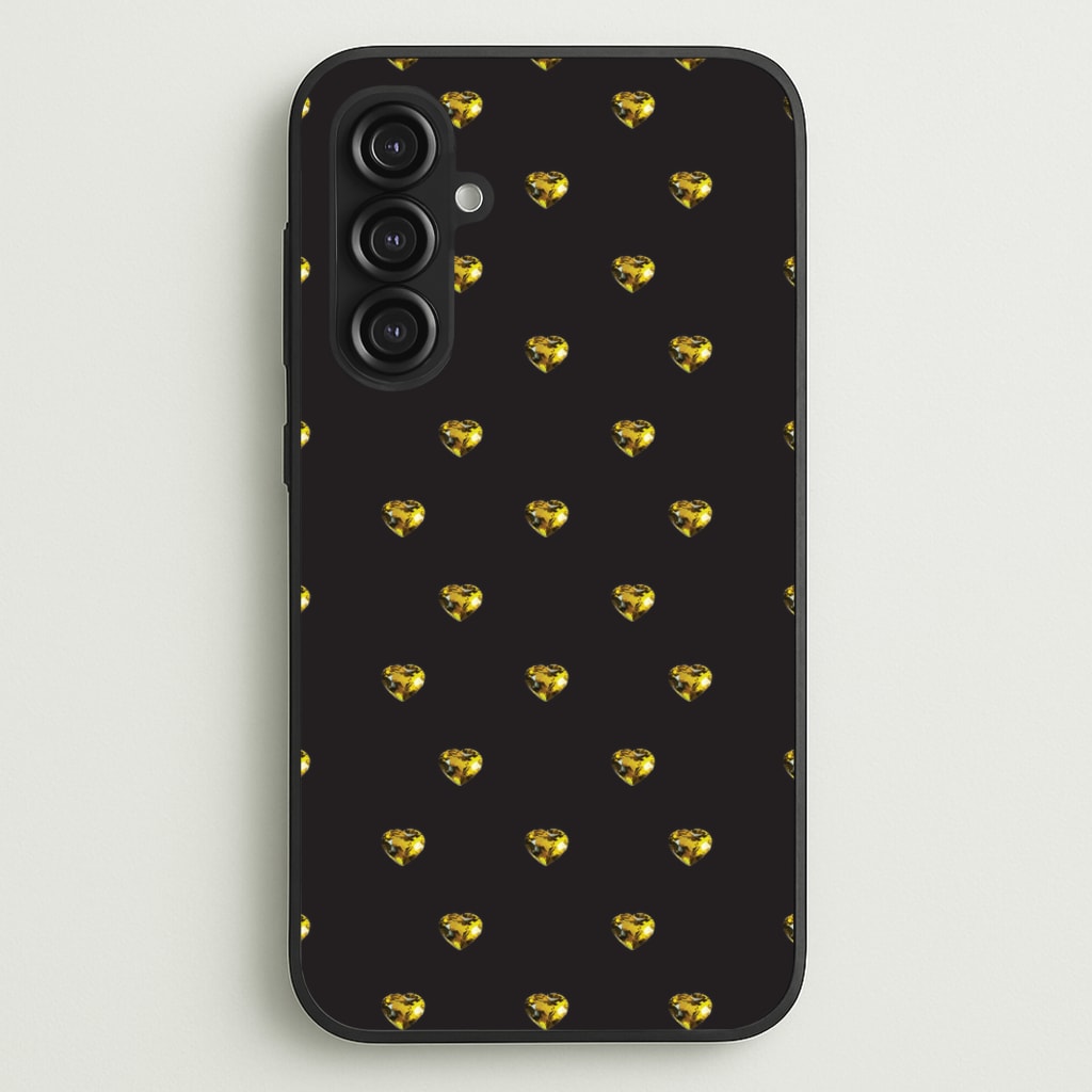 Gold Gem Hearts Pattern - Patterns Phone Case for Galaxy S23FE