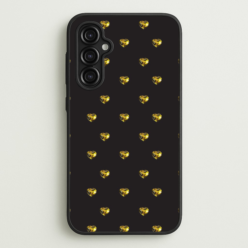 Gold Gem Hearts Pattern - Patterns Phone Case for Galaxy A14