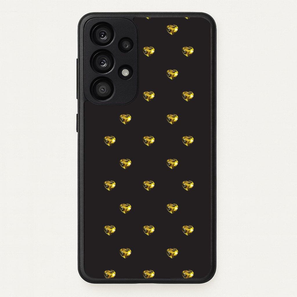 Gold Gem Hearts Pattern - Patterns Phone Case for Galaxy A53