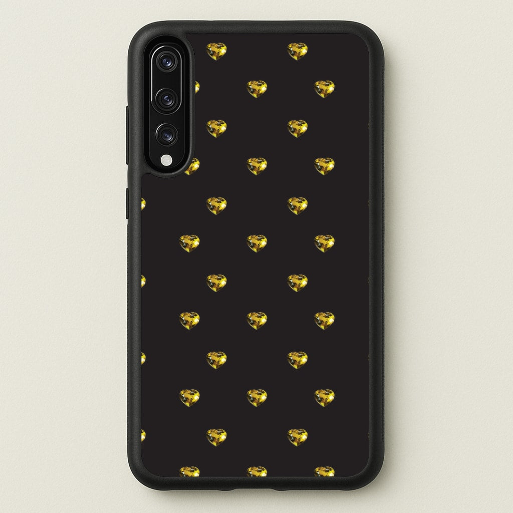 Gold Gem Hearts Pattern - Patterns Phone Case for Huawei P20 Pro