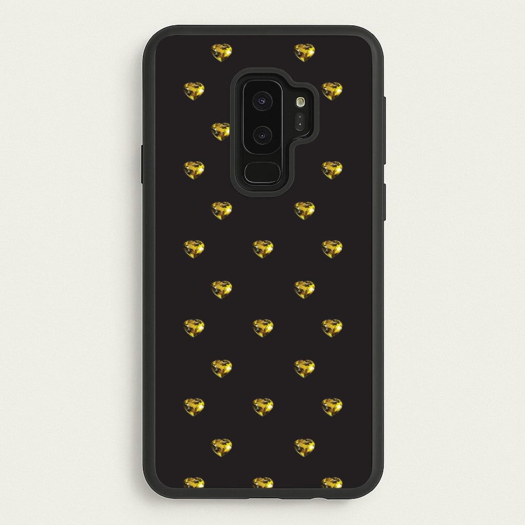 Gold Gem Hearts Pattern - Patterns Phone Case for Galaxy S9 Plus