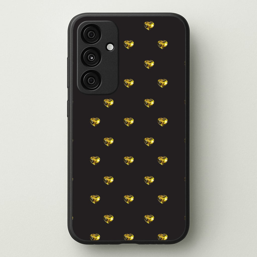 Gold Gem Hearts Pattern - Patterns Phone Case for Galaxy A35