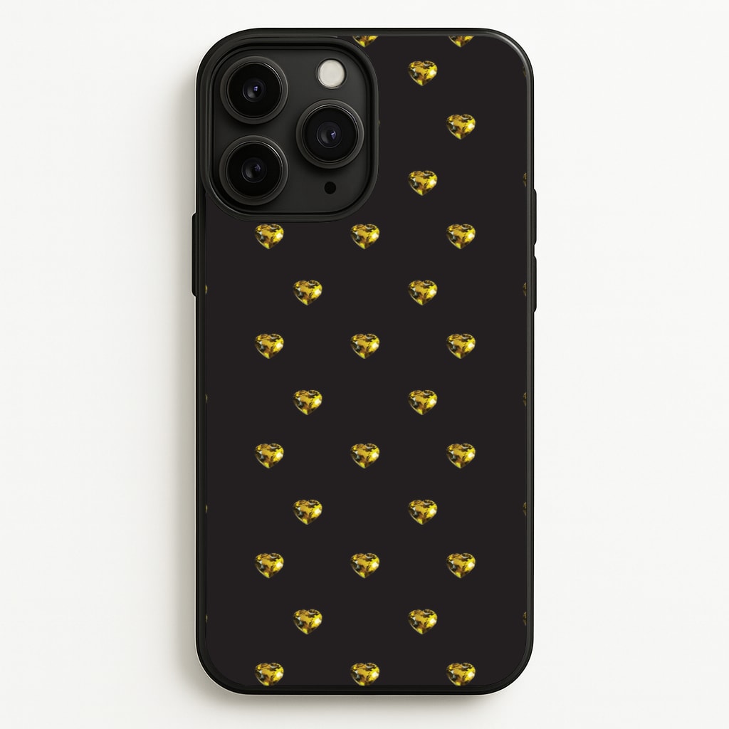 Gold Gem Hearts Pattern - Patterns Phone Case for iPhone 11 Pro