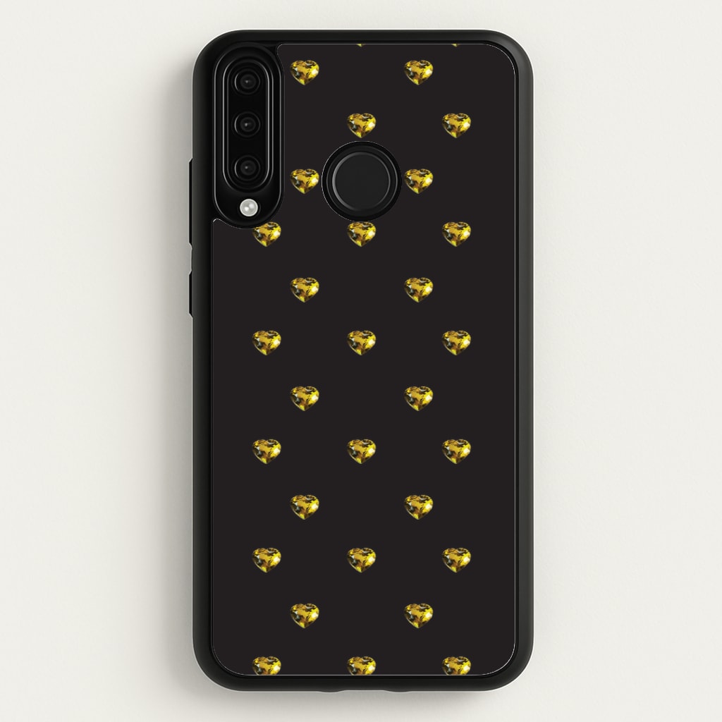 Gold Gem Hearts Pattern - Patterns Phone Case for Huawei P30 Lite