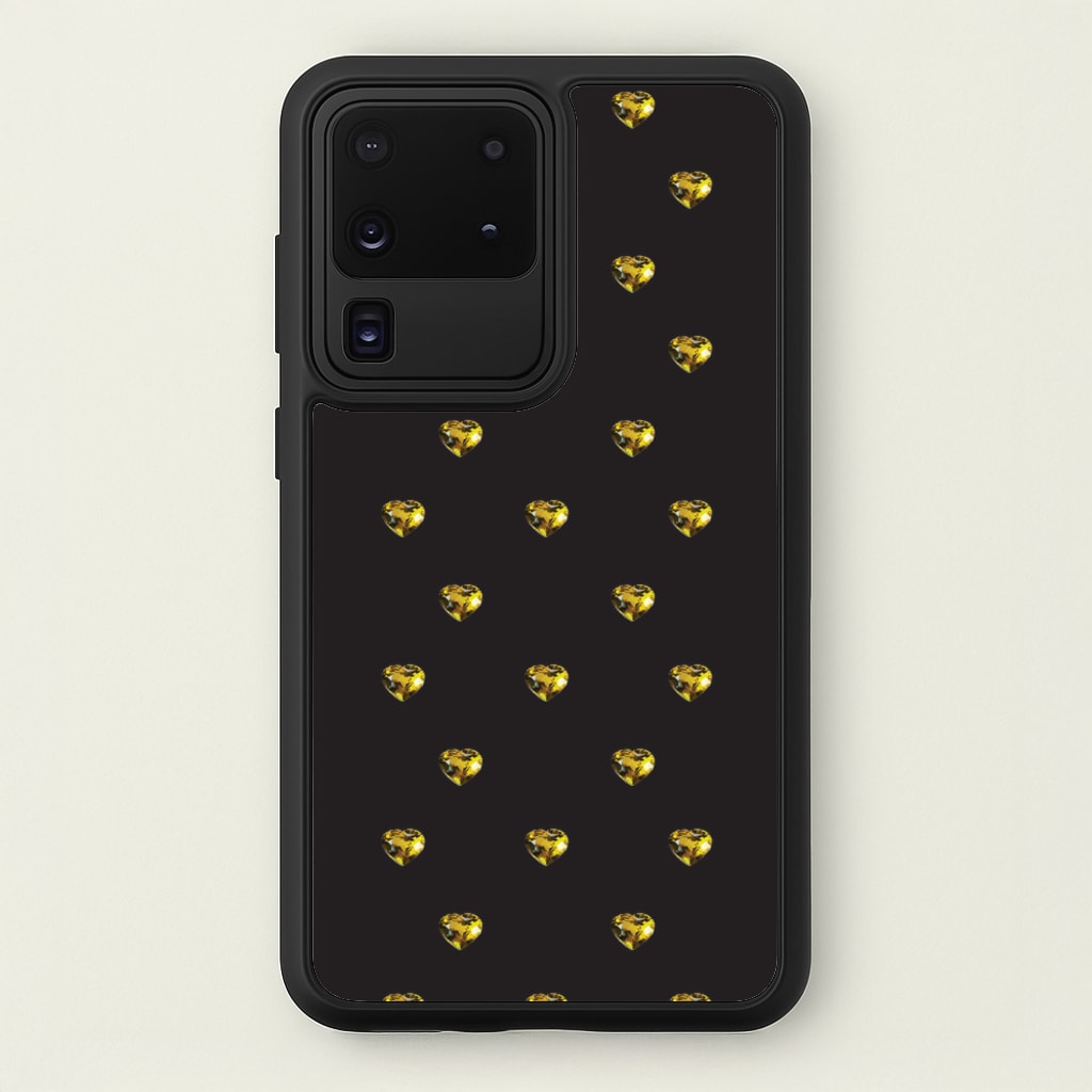 Gold Gem Hearts Pattern - Patterns Phone Case for Galaxy S20 Ultra
